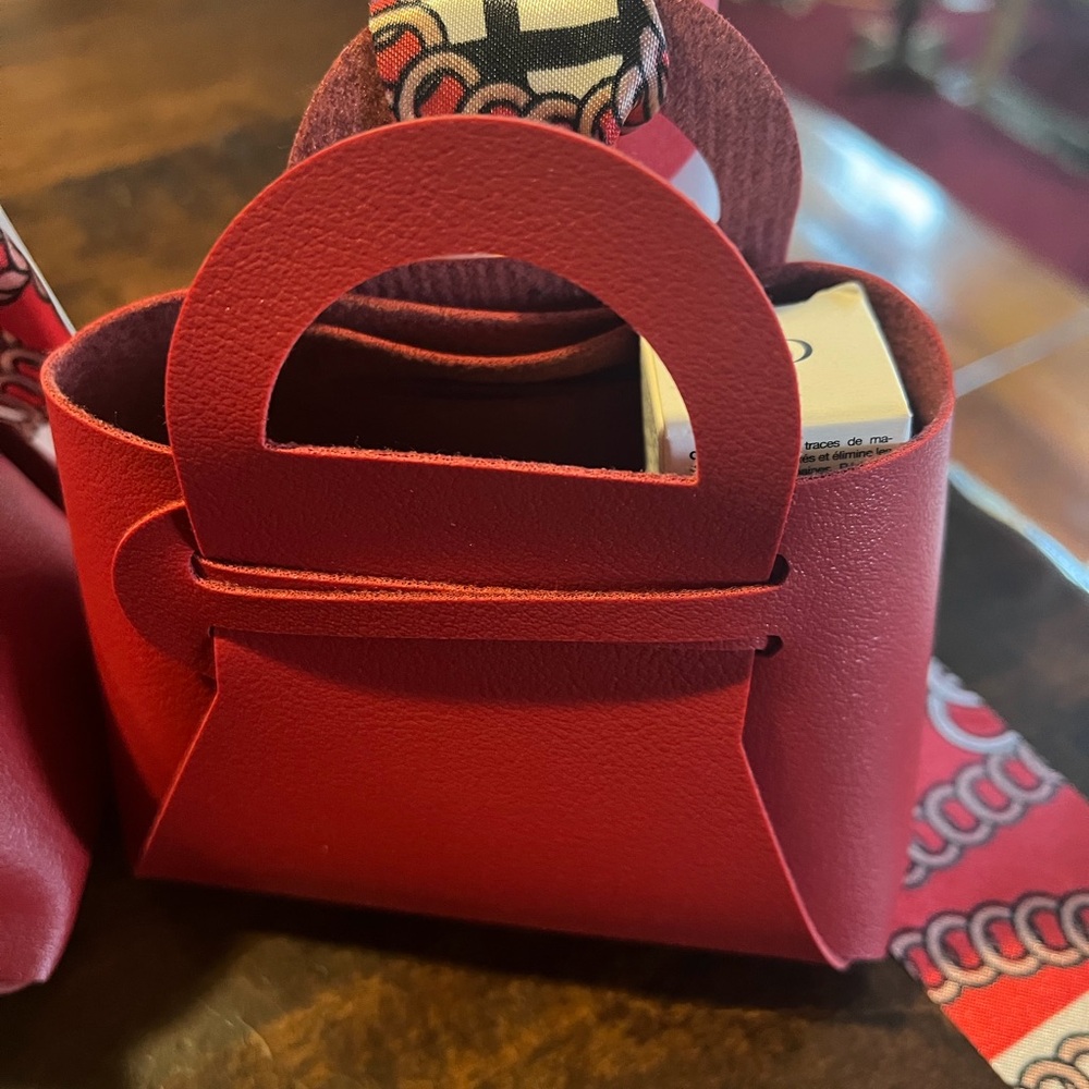 Authentic Christian Dior Mini Tote Bag with Printed Silk Twilly - Picture 7 of 16